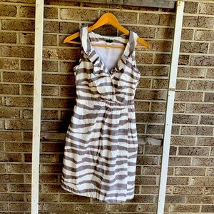 JCrew gray and white zebra striped dress size 0